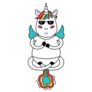 Unicorn Points His Middle Finger And Farts Rainbows Sticker