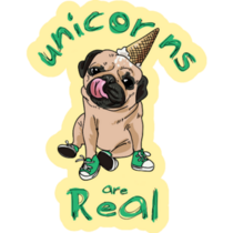 Unicorn Pug Sticker