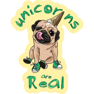 Unicorn Pug Sticker