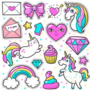 Unicorn Rainbow Sticker Sheet