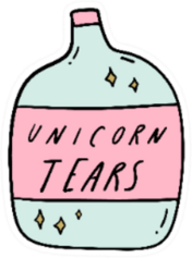 Unicorn Tears Bottle Doodle Art Sticker
