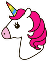 Unicorn with a Rainbow Horn Sticker