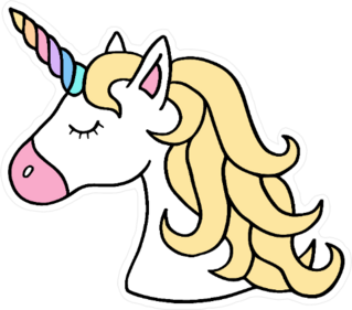 Unicorn with Rainbow Horn Sticker