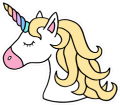 Unicorn with Rainbow Horn Sticker