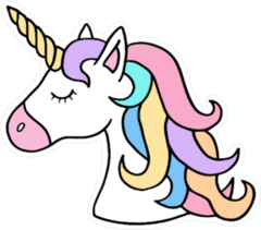 Unicorn with Rainbow Mane Sticker