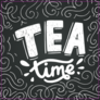 Unique Hand Lettering Tea Time Chalkboard Sticker