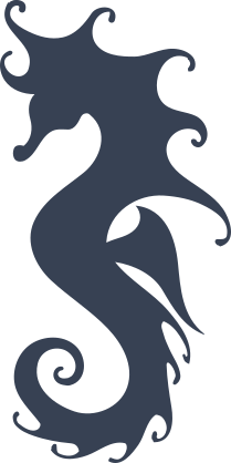 Unique Seahorse With Swirled Spine Sticker