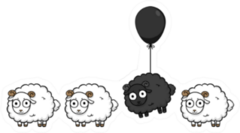 Unique Sheep Black Sheep Balloon Sticker
