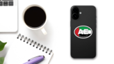 United Arab Emirates Ae Flag Oval Sticker on a Phone (New) example