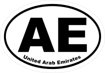 United Arab Emirates Ae Oval Sticker