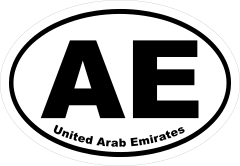 United Arab Emirates Ae Oval Sticker