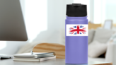 United Kingdom And Northern Ireland Grunge Flag Sticker on a Water Bottle (New) example