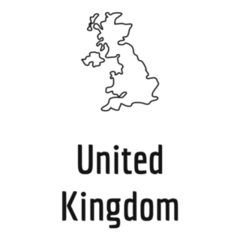 United Kingdom Country Map Outline With Lettering Sticker