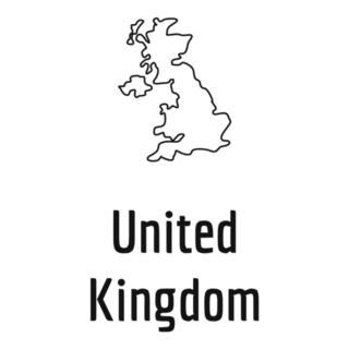 United Kingdom Country Map Outline With Lettering Sticker