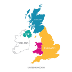 United Kingdom Map, Uk Map With Borders In Colors Sticker