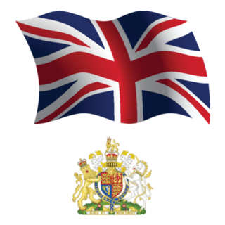 United Kingdom Wavy Flag And Coat Of Arms Sticker