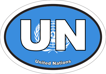 United Nations UN Flag Oval Sticker