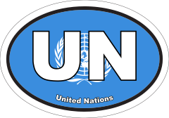 United Nations UN Flag Oval Sticker
