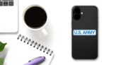 United States Army Stamp Sticker on a Phone (New) example
