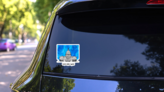 United States Capitol Building Illustration On Watercolor Sticker on a Rear Car Window (New) example