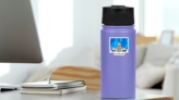 United States Capitol Building Illustration On Watercolor Sticker on a Water Bottle (New) example