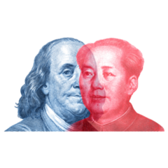 United States & China: Currencies Cross Over Sticker