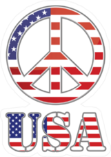 United States Flag Peace Sign Sticker