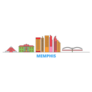 United States, Memphis Tennessee Line Cityscape Sticker