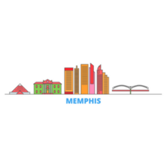 United States, Memphis Tennessee Line Cityscape Sticker