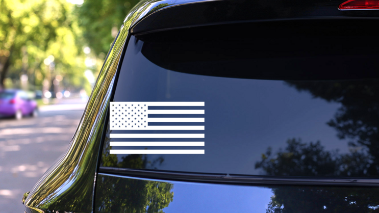 United States Of America Flag Sticker on a Rear Car Window (New) example