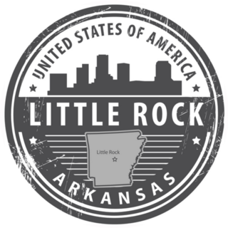 United States Of America Little Rock Arkansas Circle Stamp Sticker