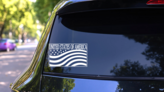 United States Of America Sticker on a Rear Car Window (New) example
