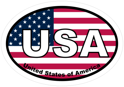 United States Of America Usa American Oval Sticker