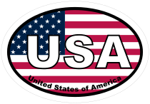 United States Of America Usa American Oval Sticker