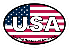 United States Of America Usa American Oval Sticker
