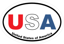 United States Of America Usa Oval In Color Sticker