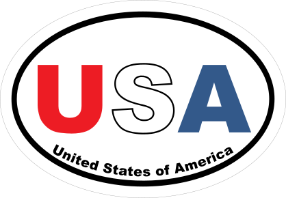 United States Of America Usa Oval In Color Sticker