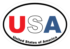 United States Of America Usa Oval In Color Sticker