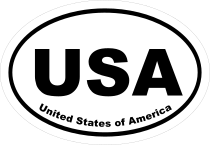 United States Of America Usa Oval Sticker
