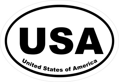 United States Of America Usa Oval Sticker
