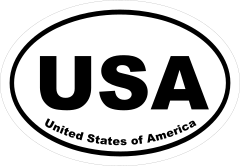 United States Of America Usa Oval Sticker