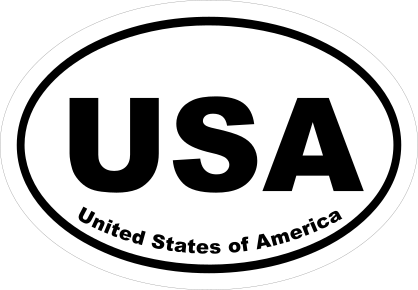 United States Of America Usa Oval Sticker