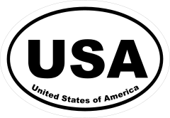 United States Of America Usa Oval Sticker