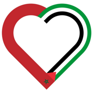 Unity Concept Heart Ribbon Morocco And Palestine Sticker