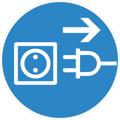 Unplug Machine Sign Sticker