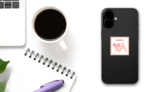 Uppercase A Axolotl Sticker on a Phone (New) example