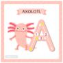 Uppercase A Axolotl Sticker