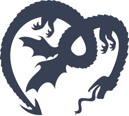 Upside Down Dragon Sticker