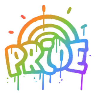 Urban Graffiti Pride In Rainbow Gradient Sticker