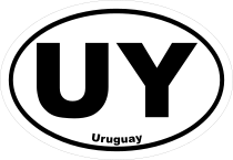 Uruguay Uy Oval Sticker
